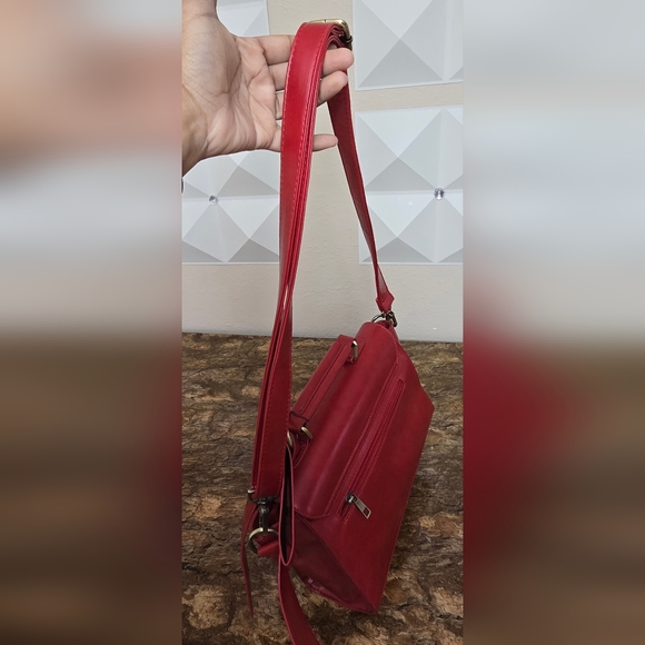 Walsa Red Bow Crossbody Satchel Bag Floral Cutout Top Handle Purse - Picture 12 of 12